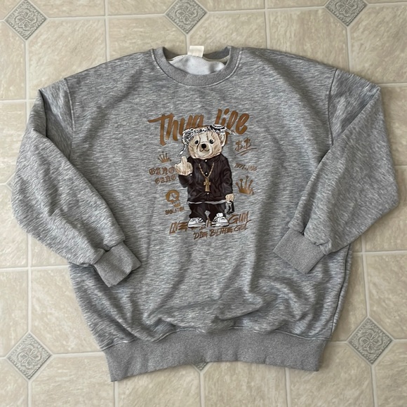 Thug Life Bear Sweatshirt - Picture 1 of 2